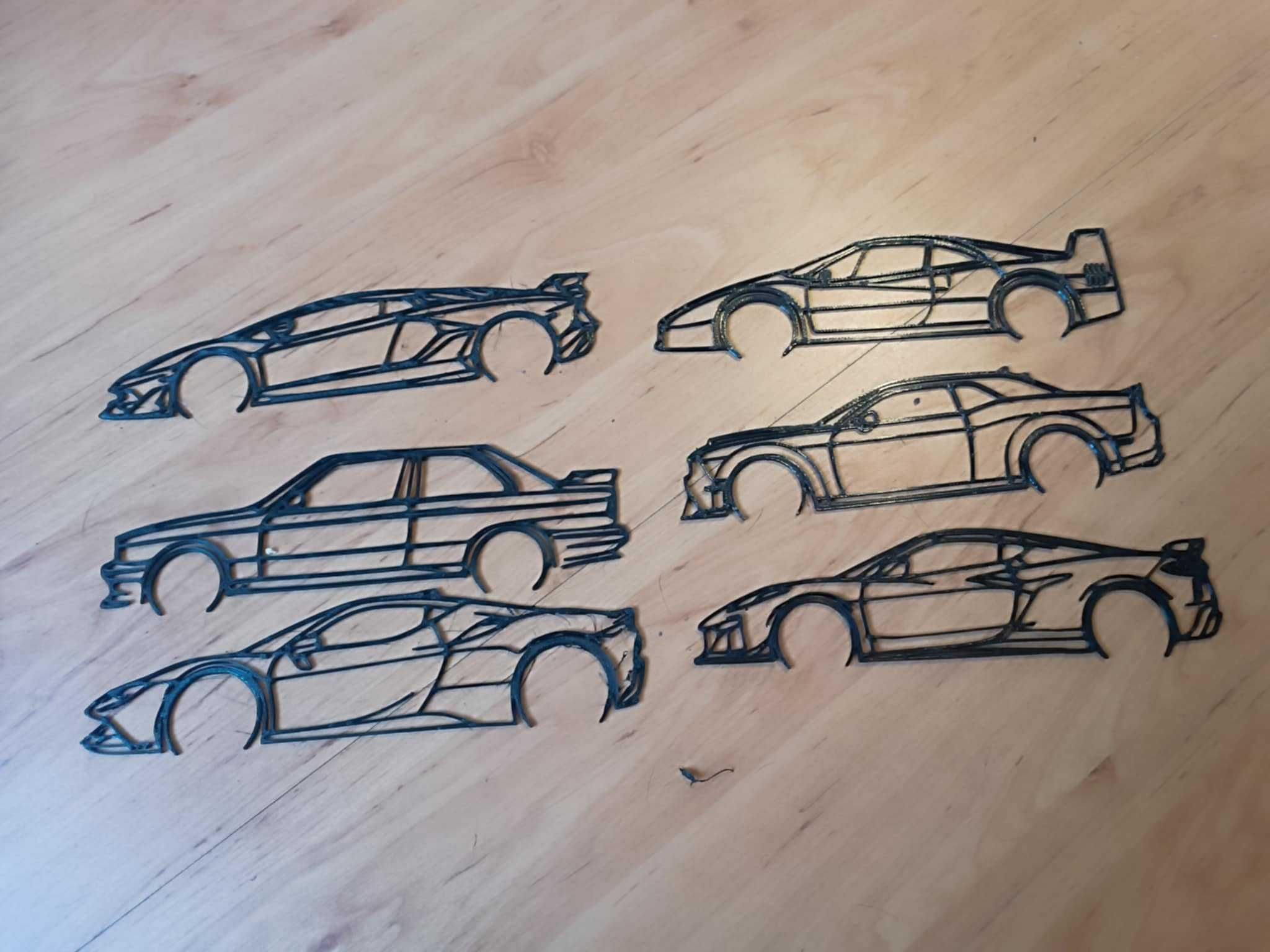 Druk 3D dekoracje na ścianę druk 3D różne modele samochodów