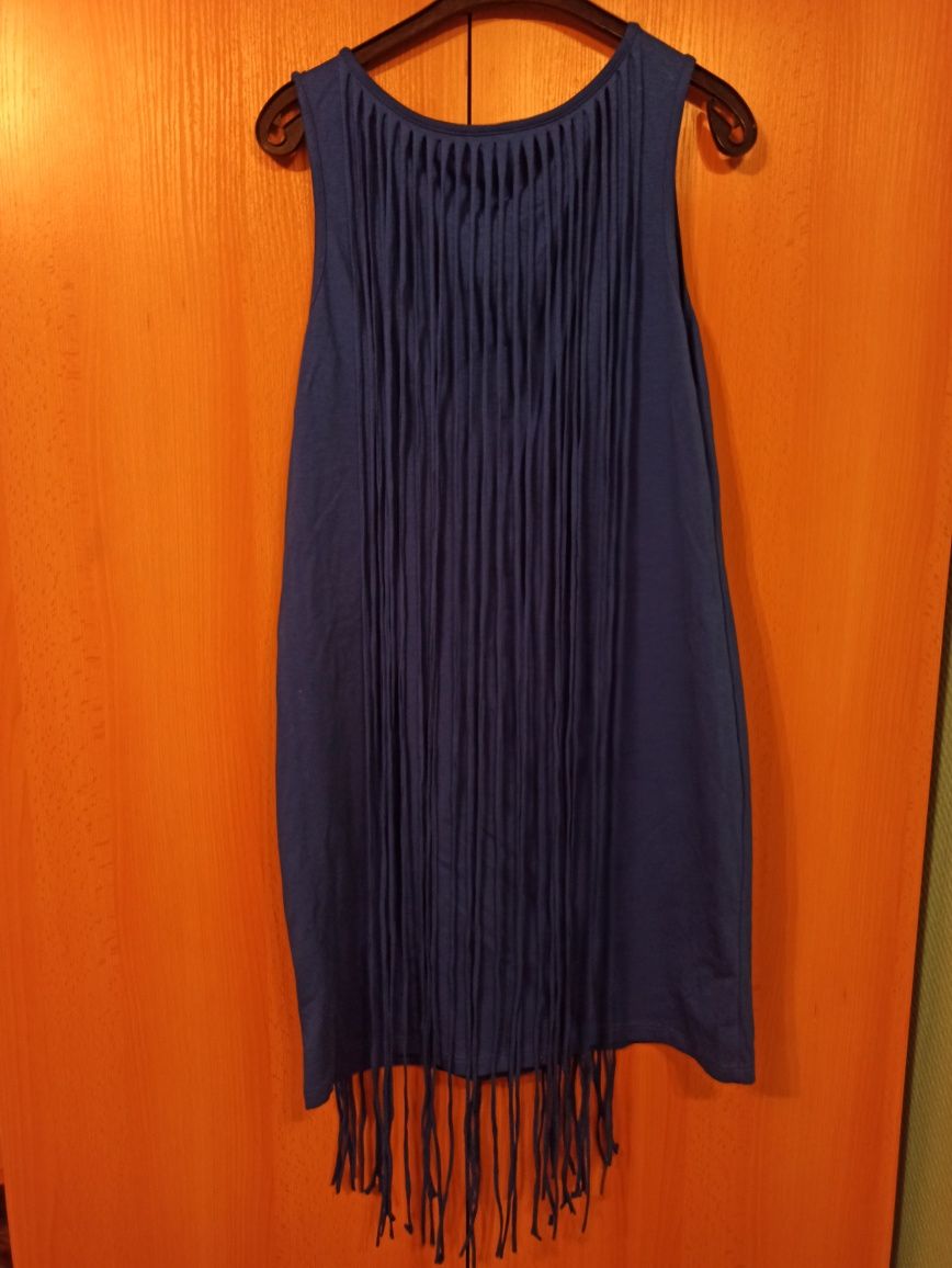 Sukienka elegancka, kolor chabrowy, ciemny niebieski, kobaltowy. 40/42