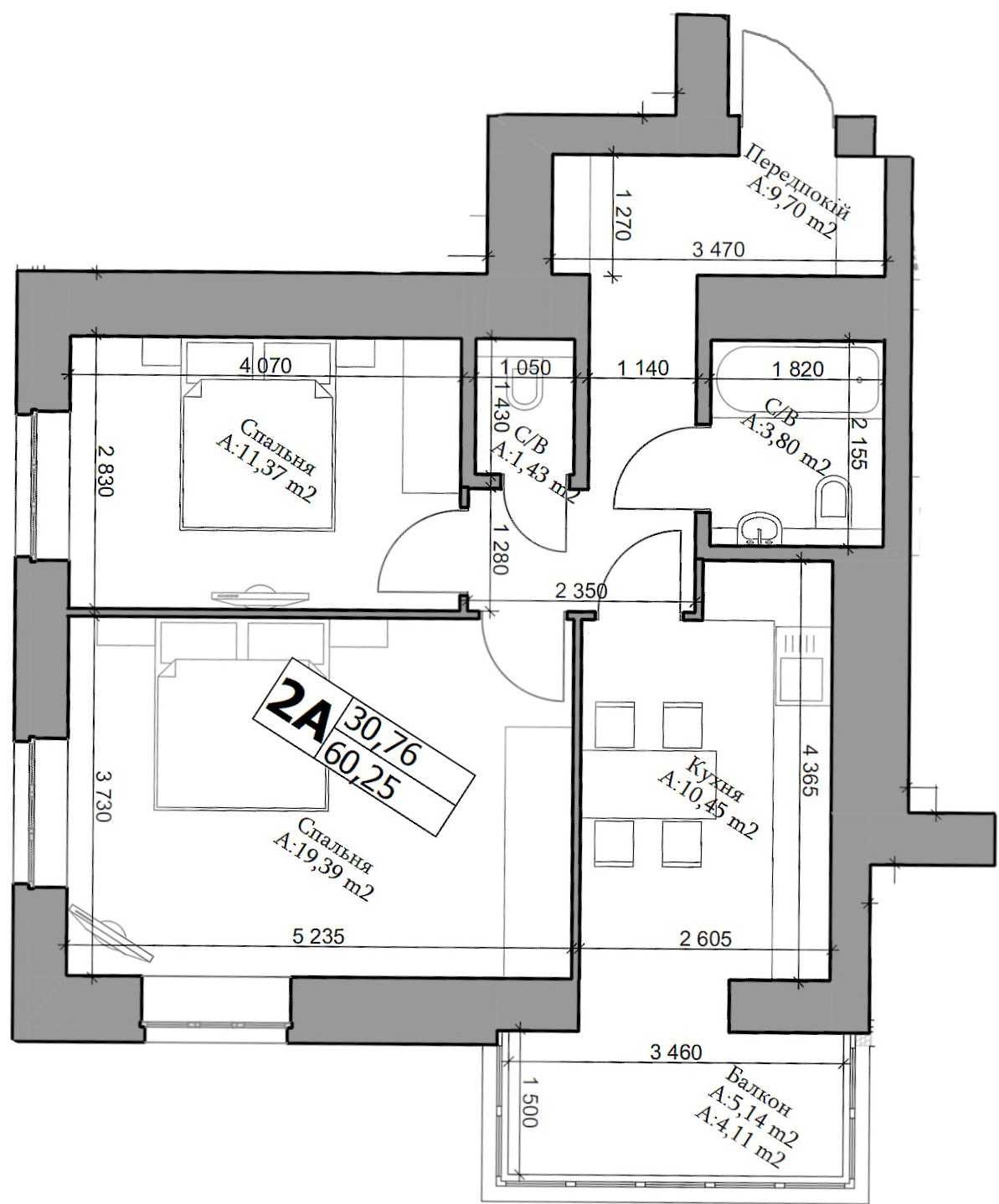 Продам 2-х кімнатну 61 м.кв. з документами ЖК Грін Лайф