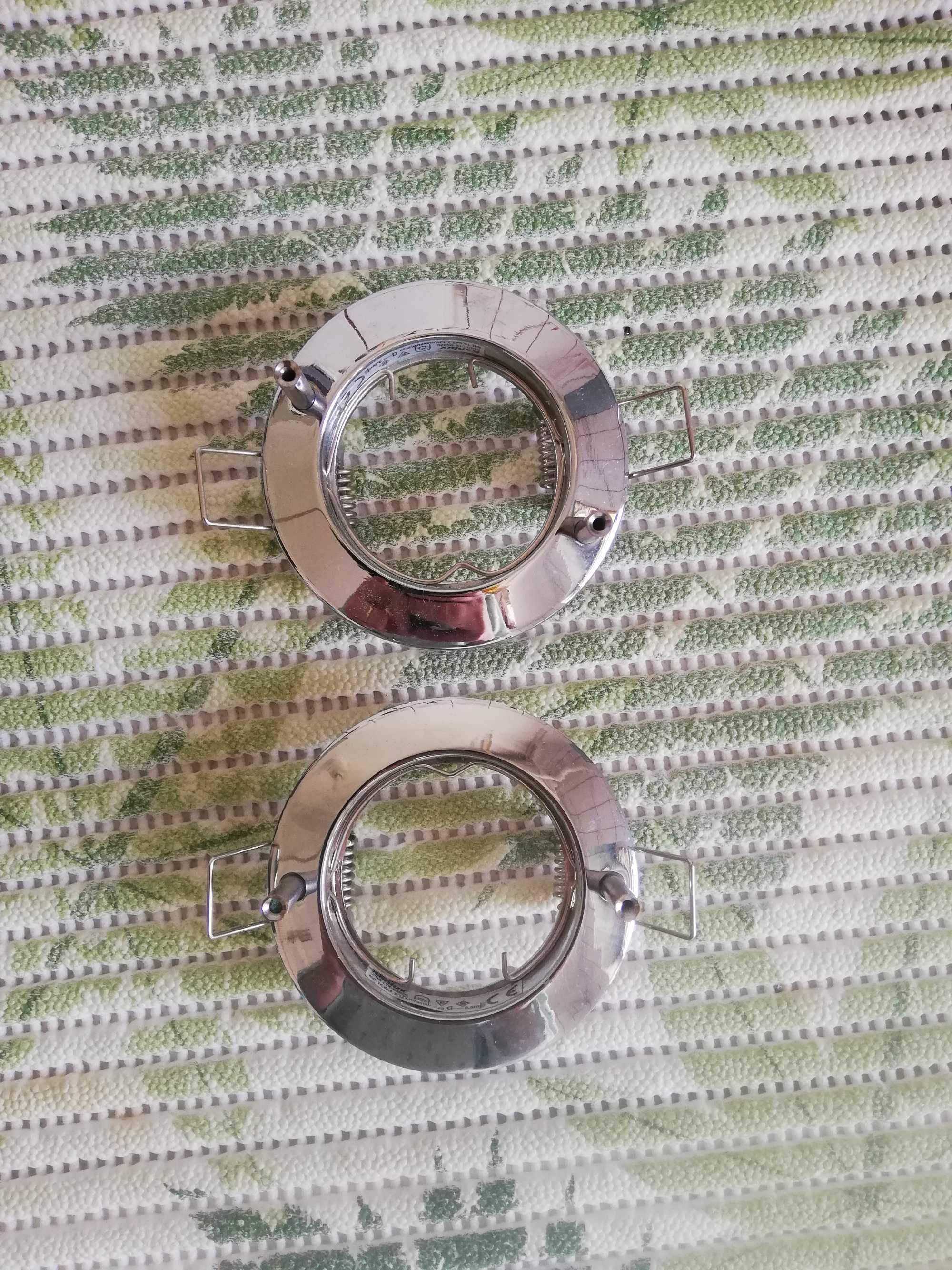 2x oprawa sufitowa halogenowa Chrom stała wpuszczana śr 5,8cm
