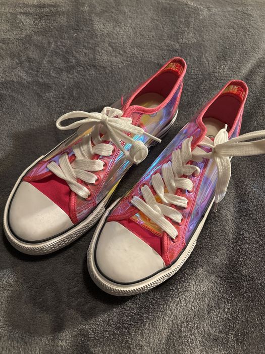 Trampki holograficzne transparentne damskie