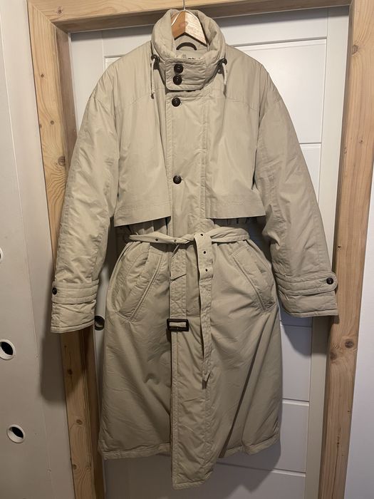 Zimowy męski  trencz płaszcz puchowy męski Vintage puch