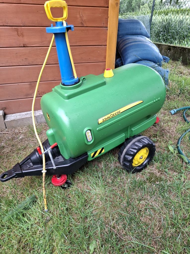 Traktorek dzieciecy rozmiar XXL John Deeer  z przyczepą i  beczkowozem