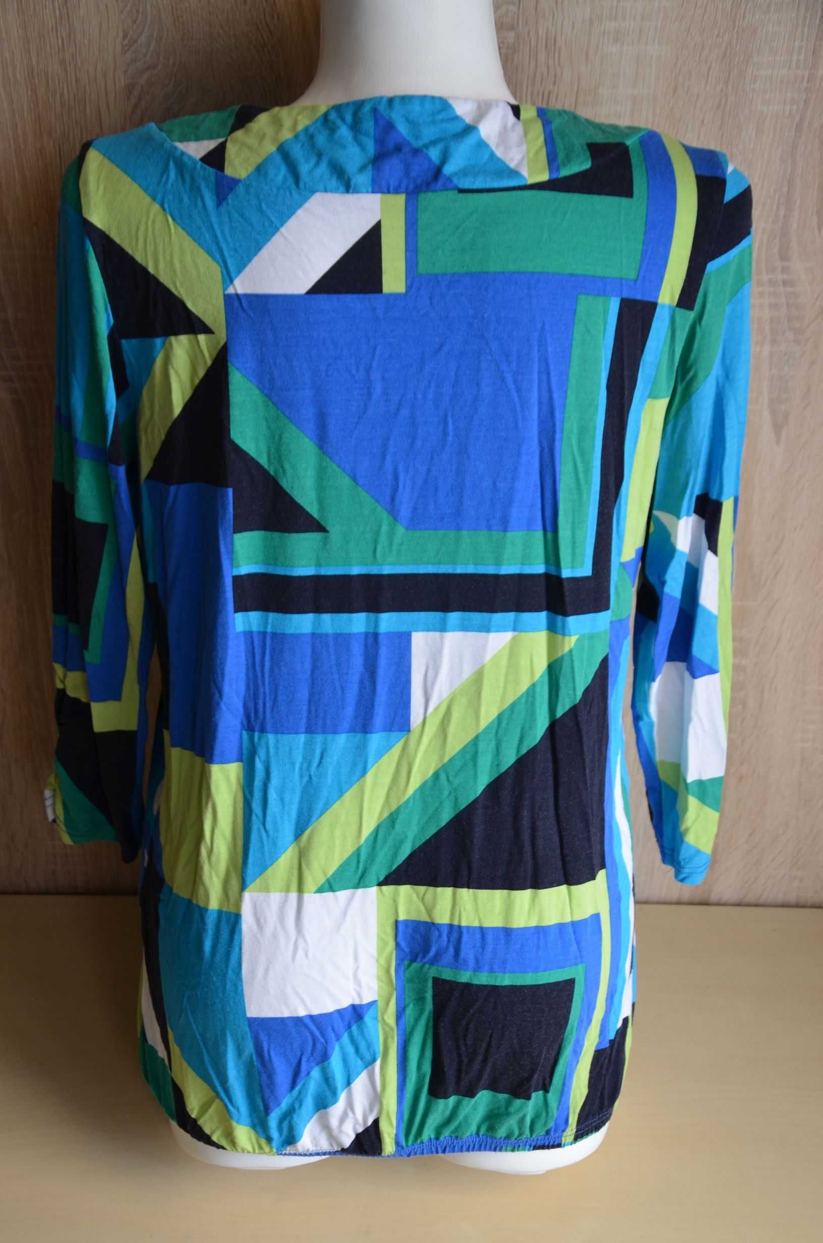 Bluzka z rękawem 3/4 kolorowa wzory cienka 40 L 42 XL