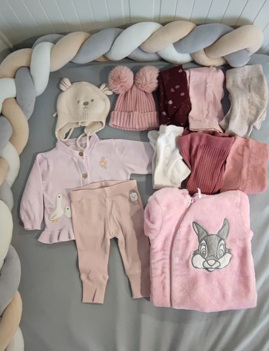 Zestaw ubranek dla małej księżniczki kombinezon zimowy 62