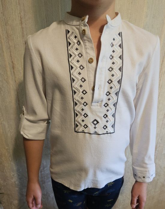 Вишиванка рубашка льон