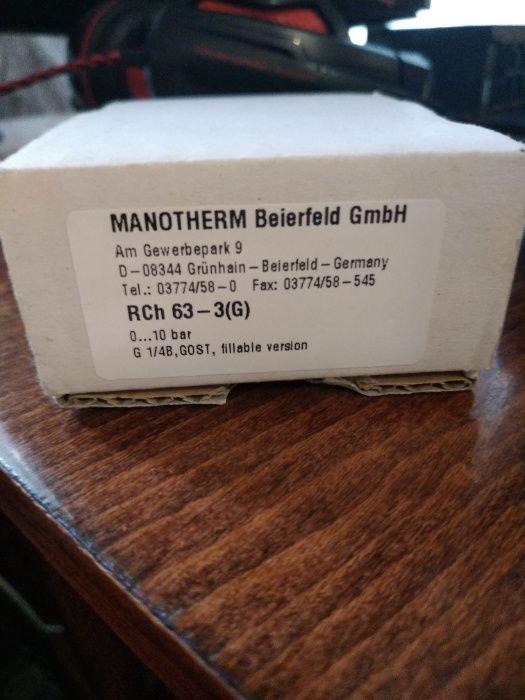 Манометр Manotherm Beierfeld GmbH, RCh 63-3(G), 0-10бар Германия
