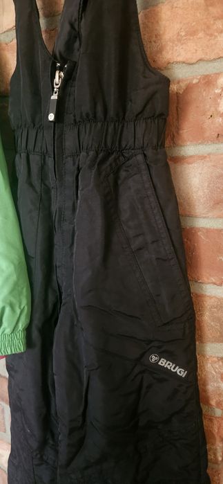 Zestaw narciarski zimowy 122 128 kurtka spodnie czarne brugi