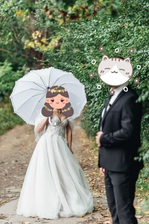 Біла парасоля ( зонт ) для весілля, фотосесії