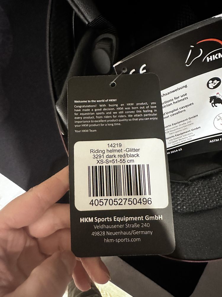 Nowy kask jeździecki hkm rozmiar XS -S