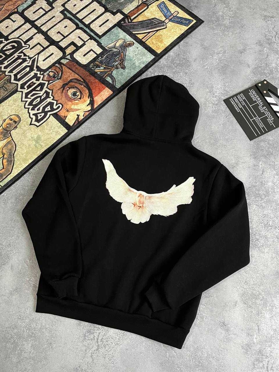 худі hoodie gap yeezy balenciaga баленсиага изи черное голубь птица