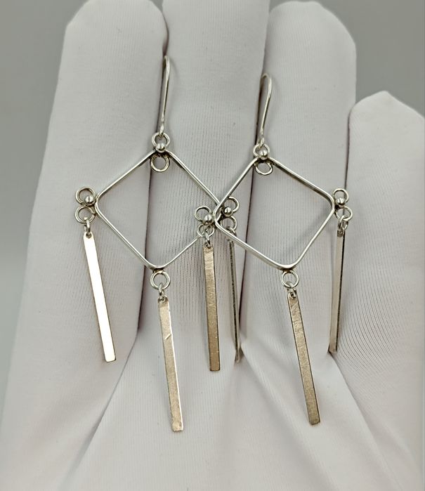 Советские серебряные серьги 875 пробы