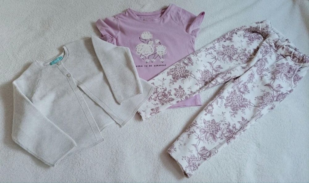 Zestaw - spodnie Newbie, sweterek Okaidi rozmiar 92