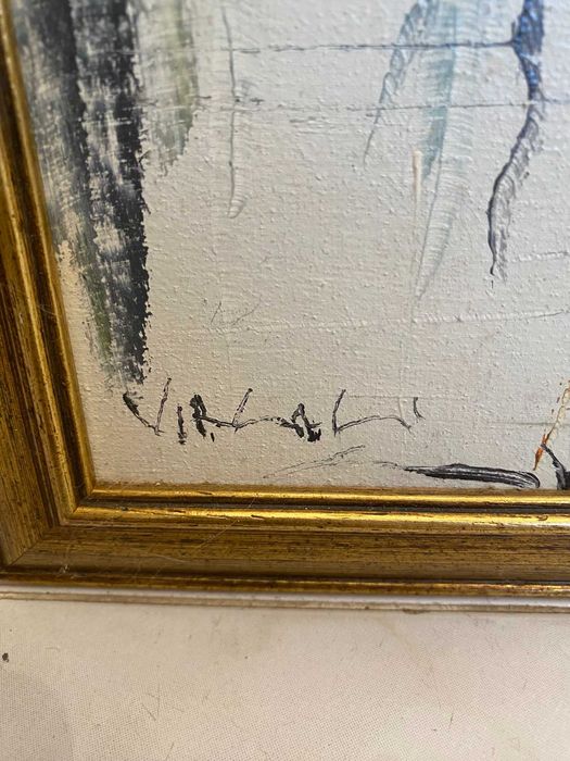 Quadro Original-cena marítima com barcos (assinado) 56x31cm's