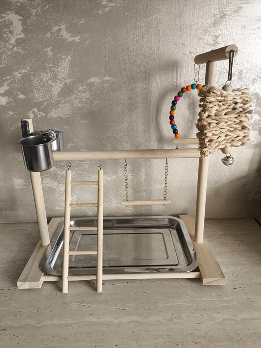 Stojak dla ptaka, papugi + huśtawka, zabawka.