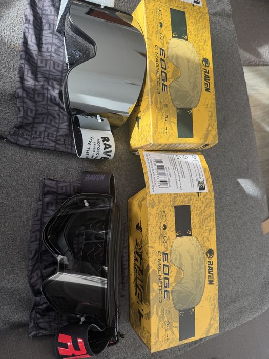 Gogle motocyklowe 2 pary nowe