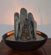 Fonte de Água Buda Sidarta, com iluminação e em pedra