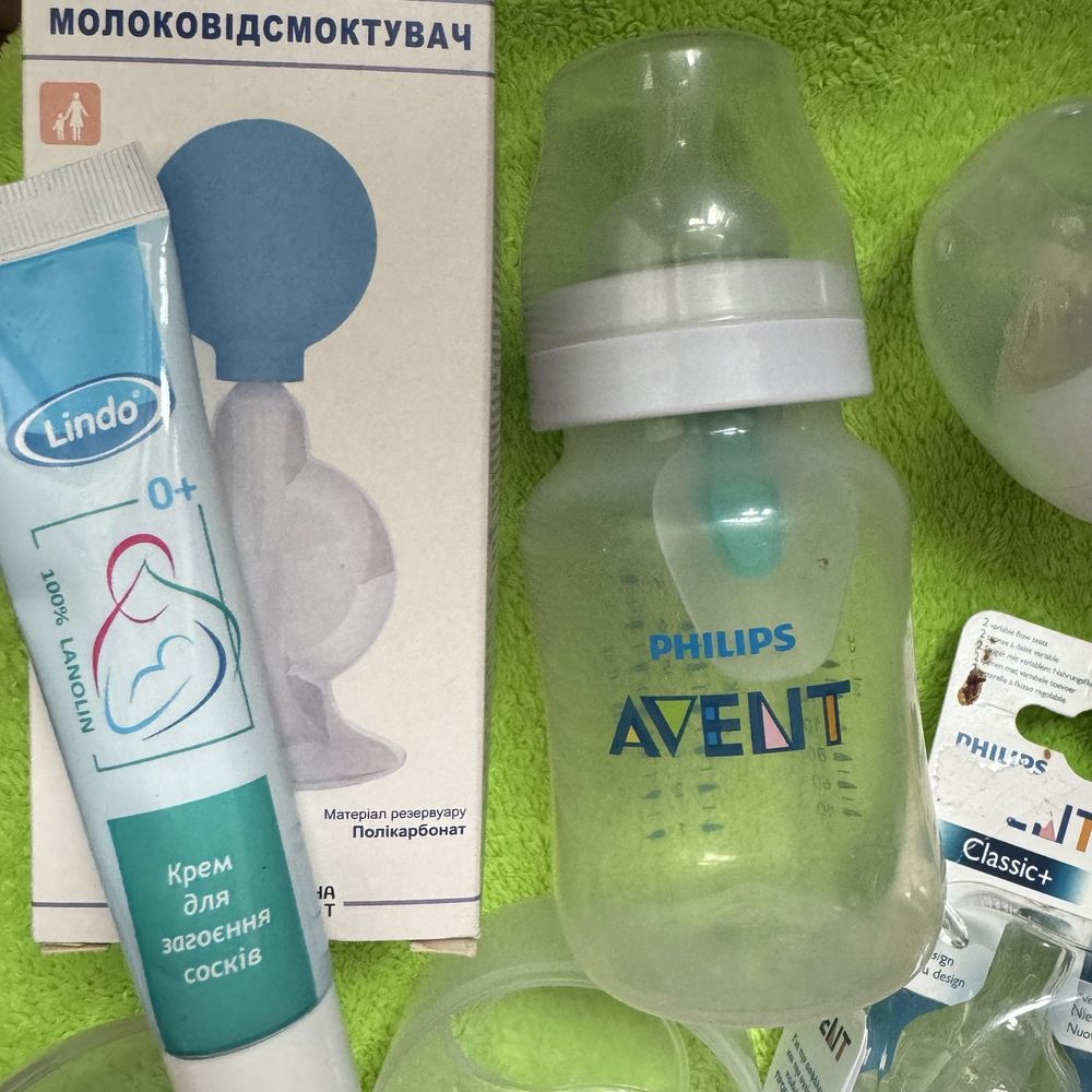 Пляшечка Avent 2 шт, ножиці 2, змінні соски Авент, молокоотсос ручной