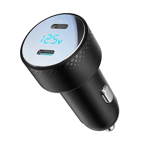 Ładowarka samochodowa 2x USB C 70W z wyświetlaczem LED Joyroom JR-CCD0