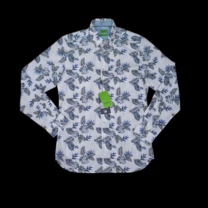 Рубашка slim fit в цветочный принт feraud gianni