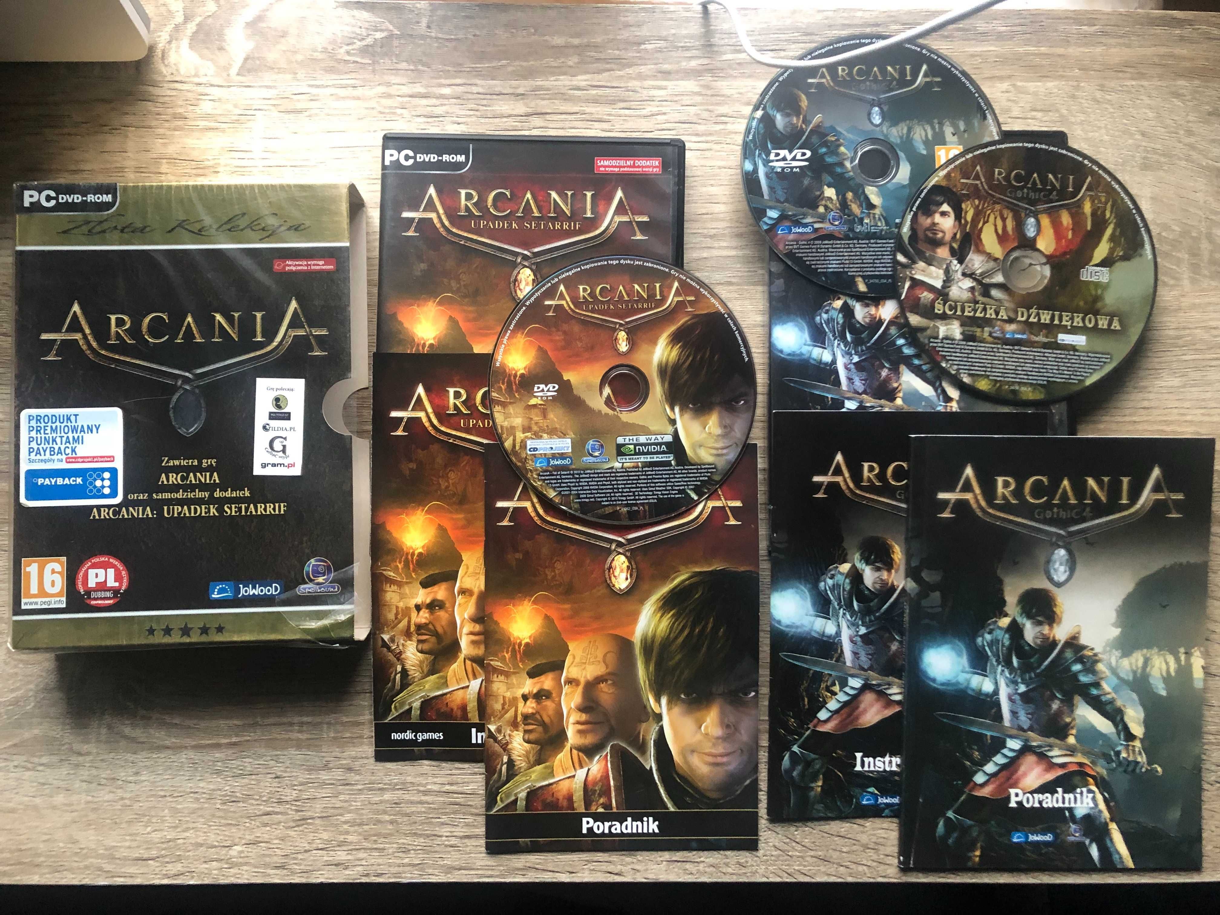 Zestaw Gothic 4 Arcania Złota kolekcja, Gothic 3, Gothic 2 gry na PC