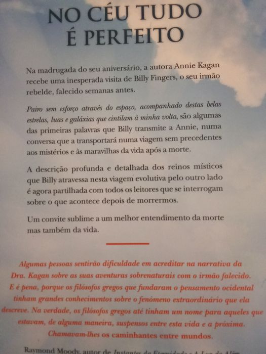 Livro No Céu tudo é perfeito NOVO não foi lido