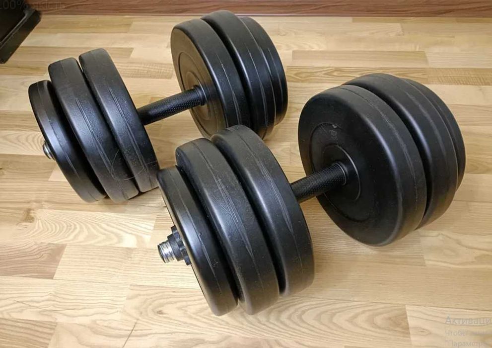 Гантели 2х26 + соединитель/переходник в штангу/комплект 52кг 3в1