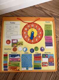 Календар магнітний з годинником Viga Toys