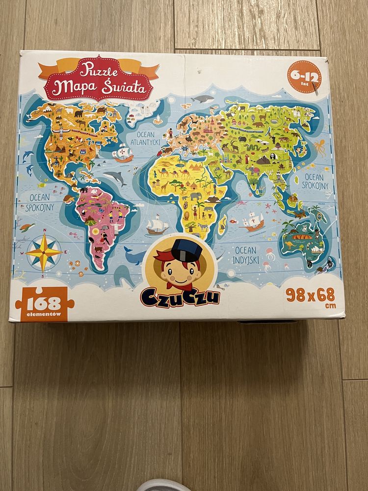 Mapa świata czuczu 98x68 puzzle