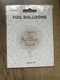 Balon foliowy Happy Birthday To You, biały, 35cm