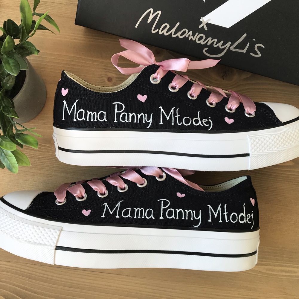 Buty ślubne dla mamy Panny Młodej converse na platformie rozmiar 40