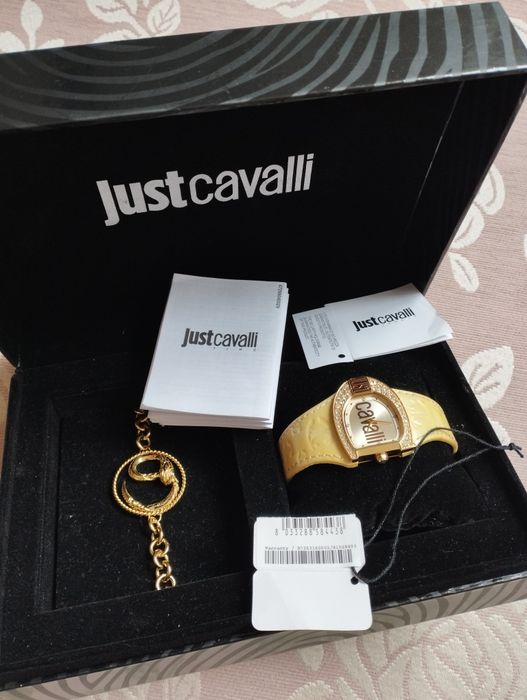 Оригінальний жіночий годинник і браслет Just Cavalli (позолота)
