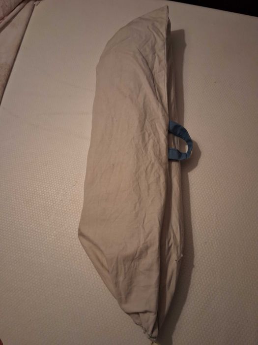 Pára vento de praia, dobrável, azul e cinza