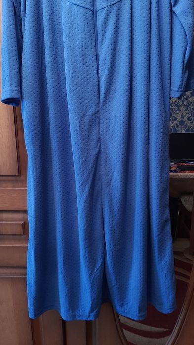 Платье домашнее стрейчевое с карманами, размер 52