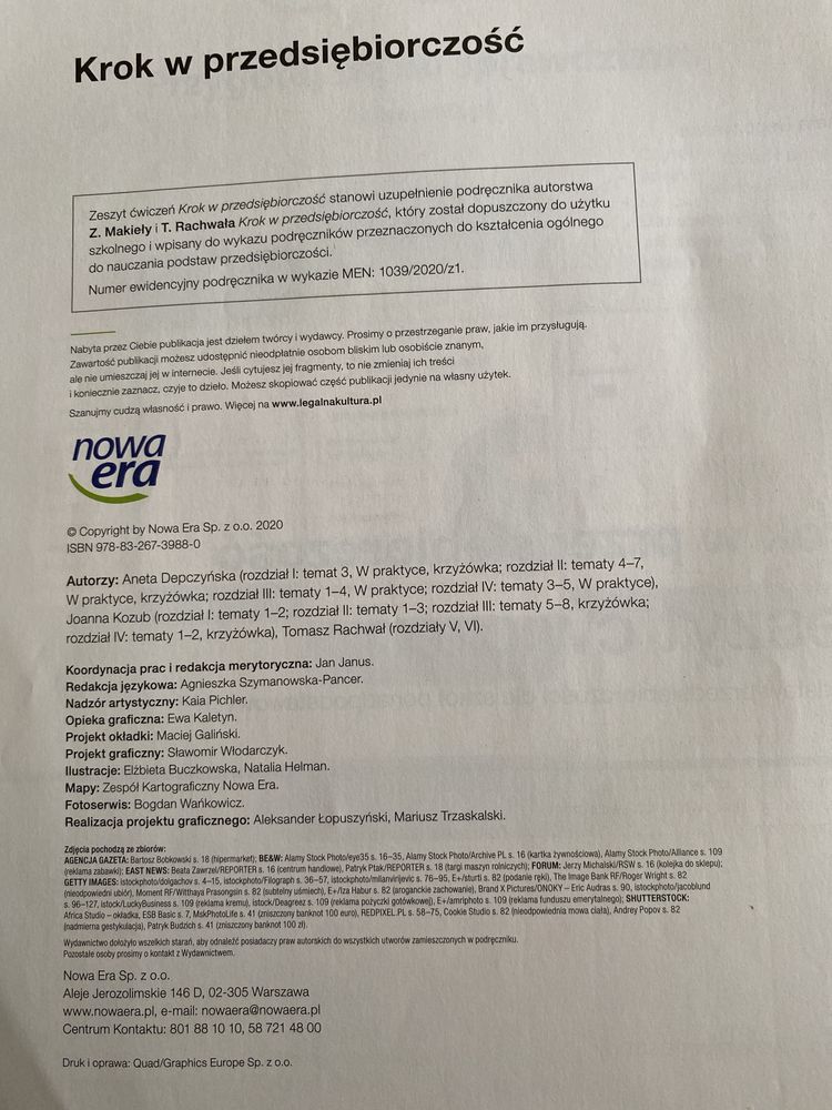 Krok w przedsiębiorczosc zeszyt ćwiczeń