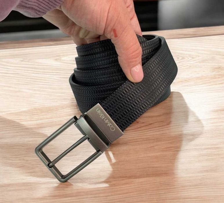 Кожаный ремень CALVIN KLEIN, ремень Кельвин Кляйн, наложка