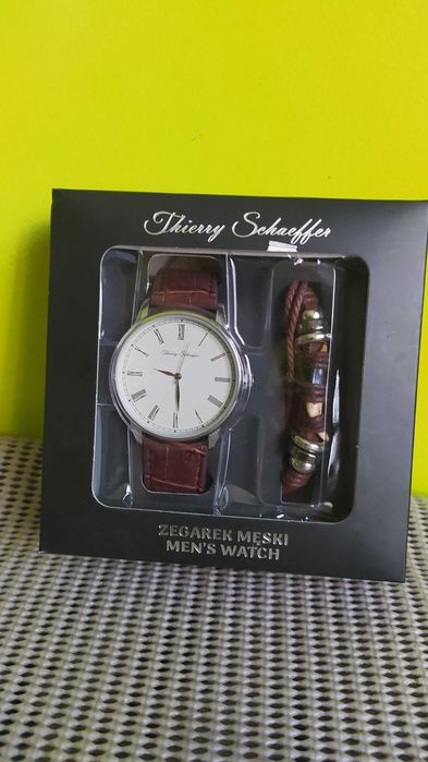 NOWY elegancki zegarek męski THIERRY SCHAEFFER z bransoletką