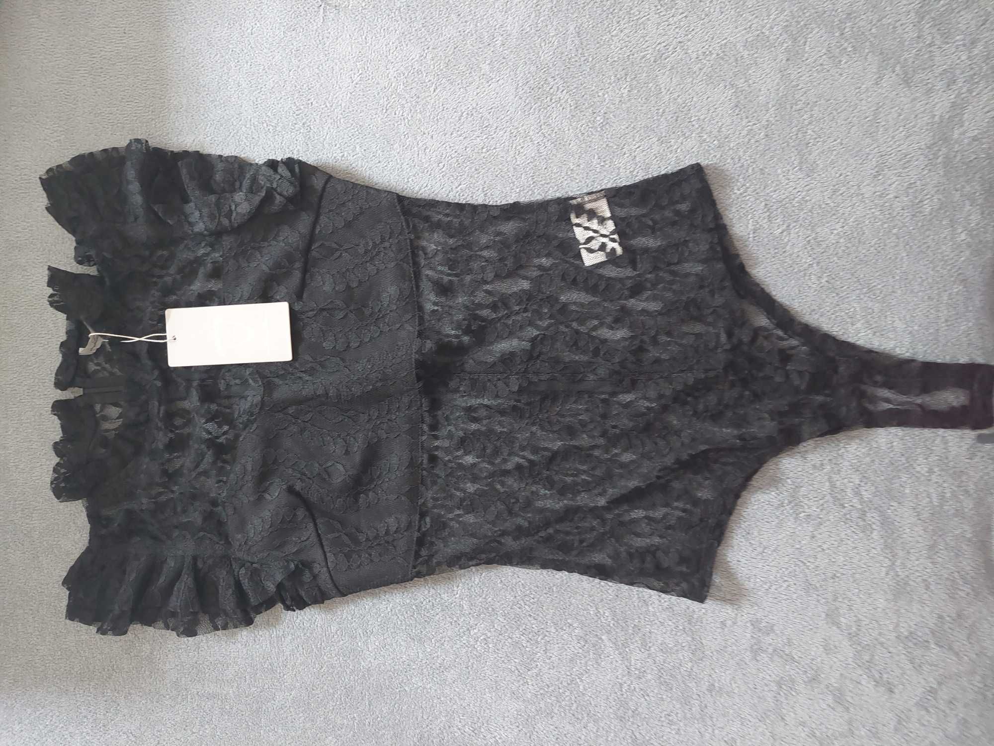Koronkowe body czarne