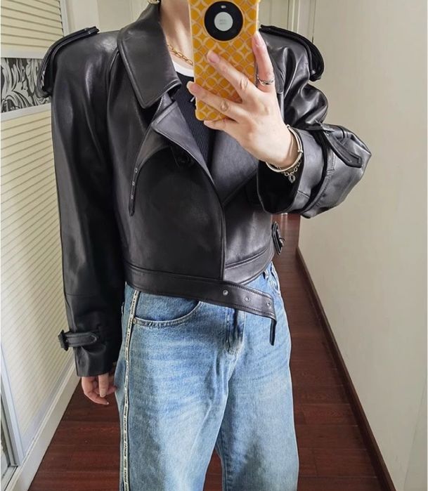 Косуха кожаная куртка saint laurent