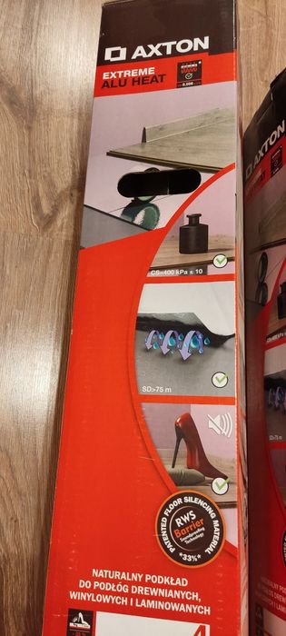 Podkład podłogowy Axton Extreme Alu Heat gr: 1.6mm nowy; panele winyl