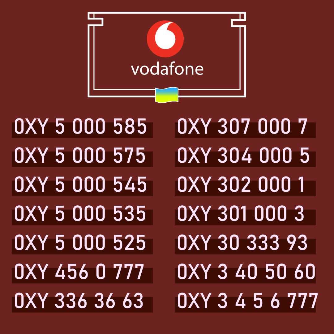 Ексклюзивний золотий номер оператора мобільного зв'язку Vodafone.