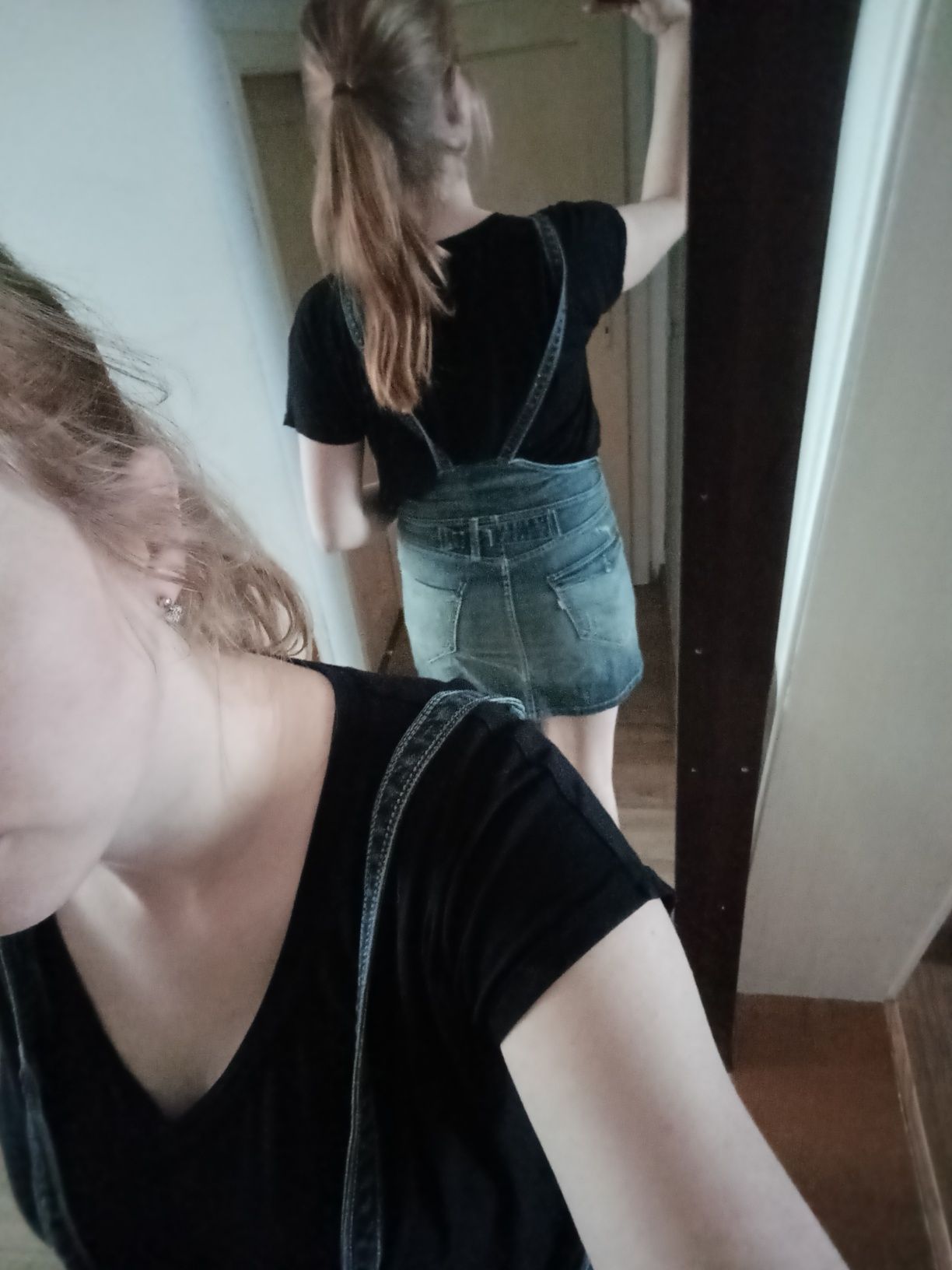 Spódniczka spódnica jeansowa ogrodniczka szelki Levi's jeans M