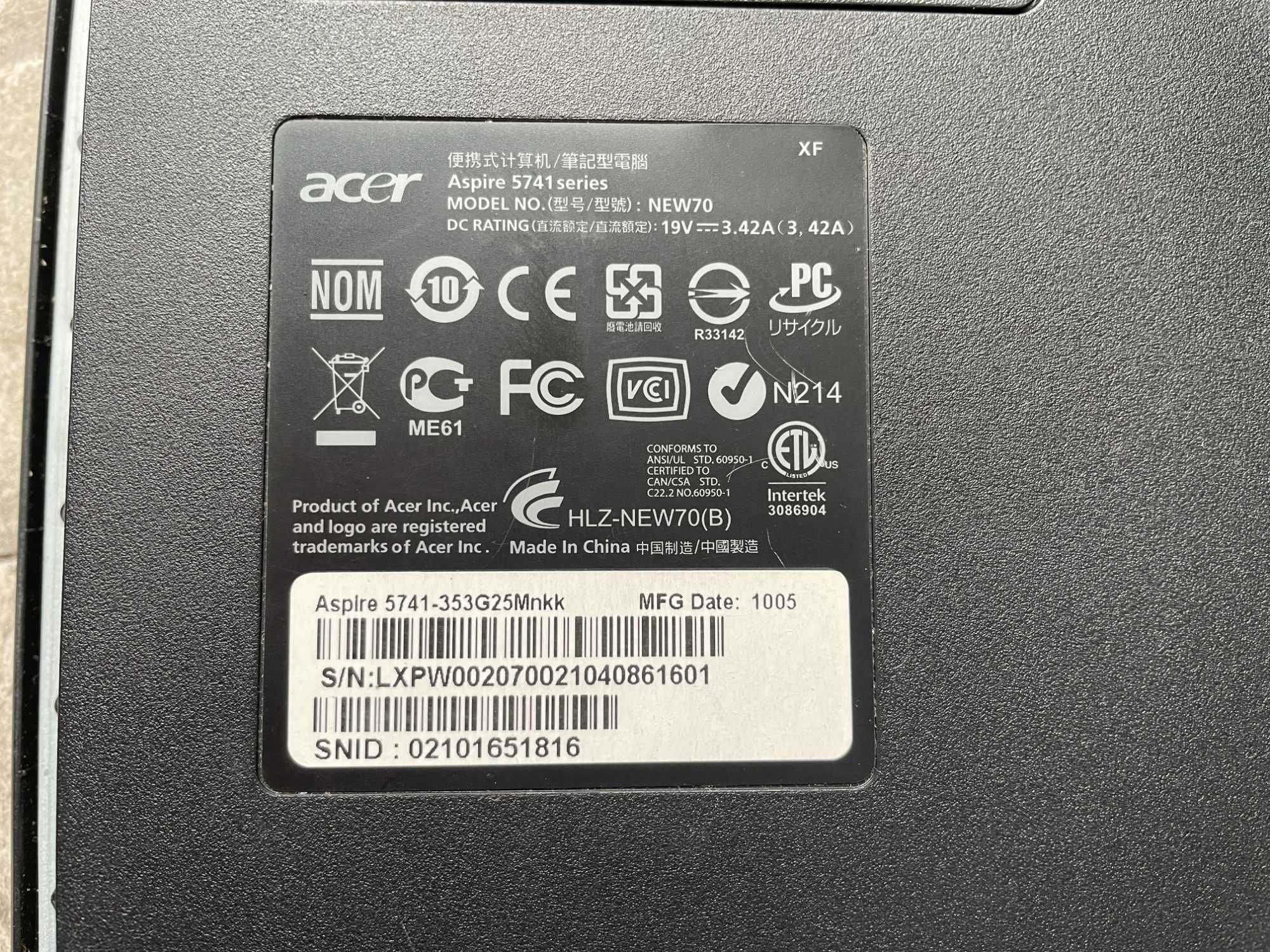 Acer 5741 board a funcionar/peças I3