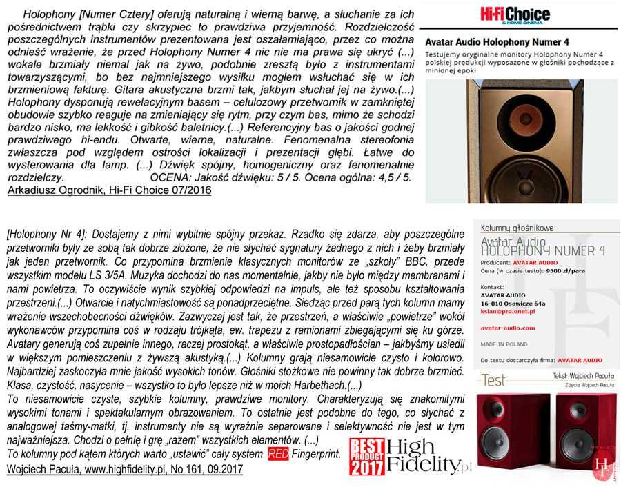 Avatar Audio HOLOPHONY Nr 4 wyprzedaż MDF -25%