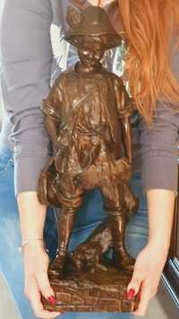 Figura brąz rzeźba z brązu myśliwy 12,5 kg antyk XIXwiek prezent