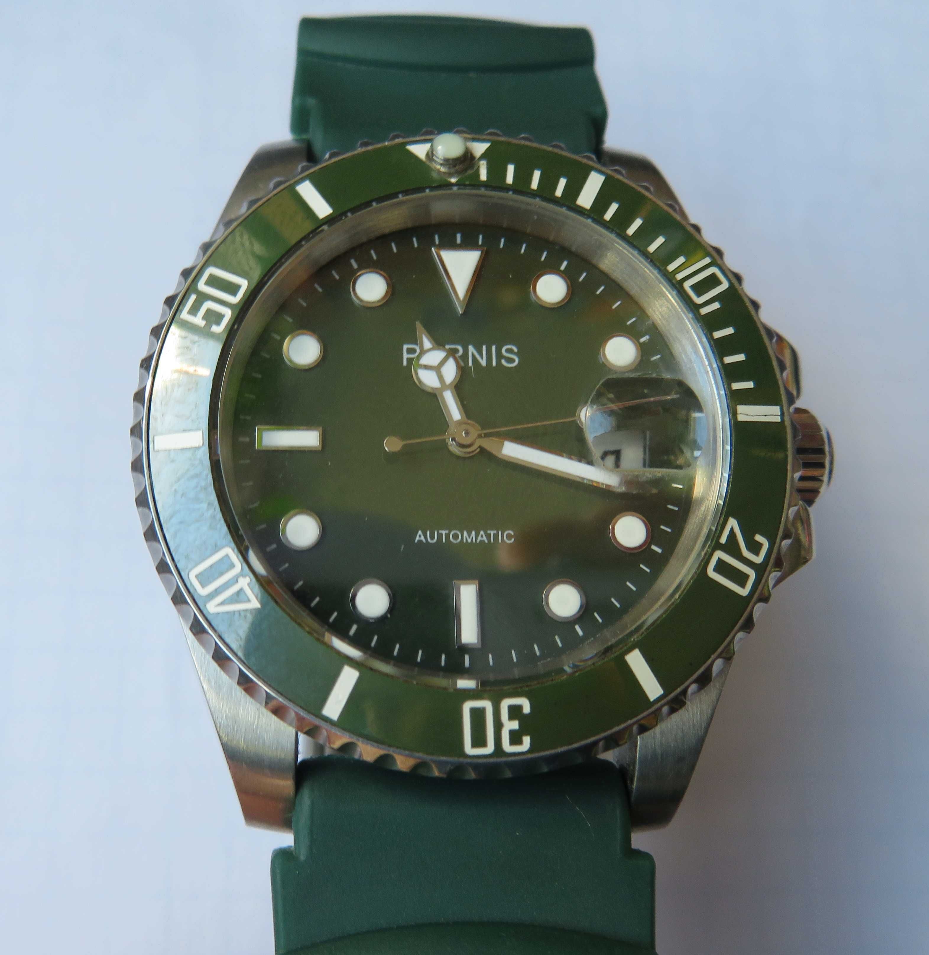 zegarek  Parnis automat diver zielony submariner