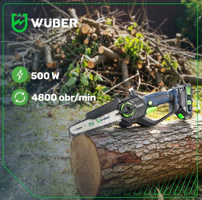 Piła łańcuchowa gałęziówka akumulatorowa 2aku marki WUBER (OKAZJA)