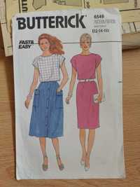 Butterick szycie szablony wzory krawiectwo wykroje krawieckie vintage