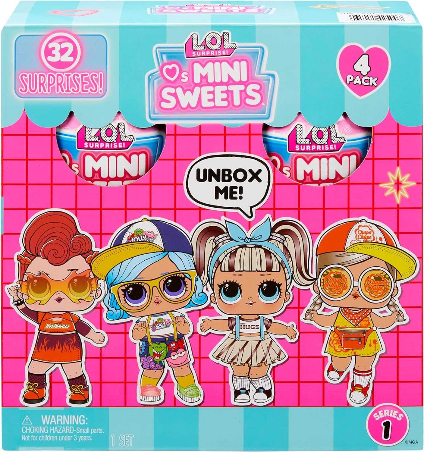 LOL SurpriseLoves Mini Sweets Dolls 4Pack 32 сюрпризи на тему цукерок