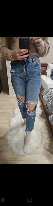 Jeansy spodnie zara  s